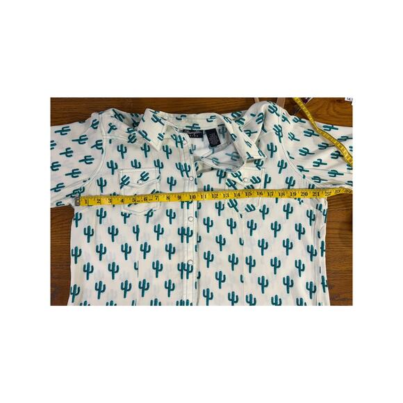 Wrangler Retro Cactus Western Pearl Snap Button Up Long Sleeve Shirt Women Large - Picture 7 of 7